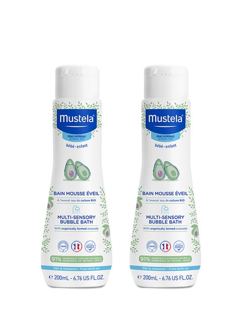 Multi-sensory Baby Bubble Bath With Farmed Avocado, Pack of 2, 200ml+200ml