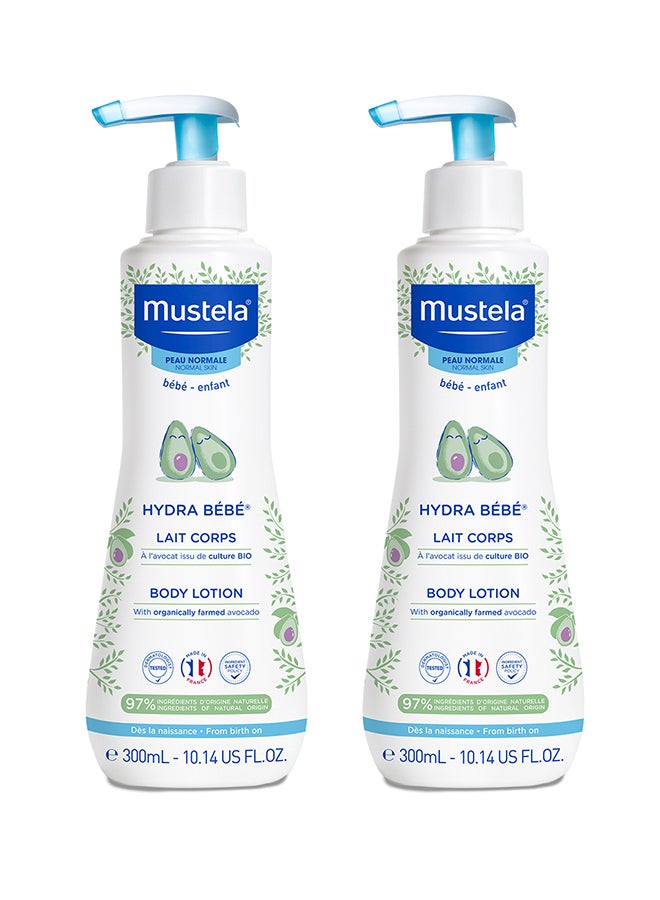 Mustela Pack Of 2 Moisturising Extra Soft Baby Skin Care Body Lotion - 2 X 300ml  - Image 1