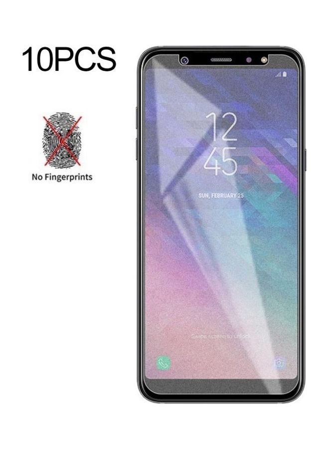 BGM 10 Piece Non-Full Matte Frosted Tempered Glass Film for Galaxy A6 Plus(2018) Clear - Image 1