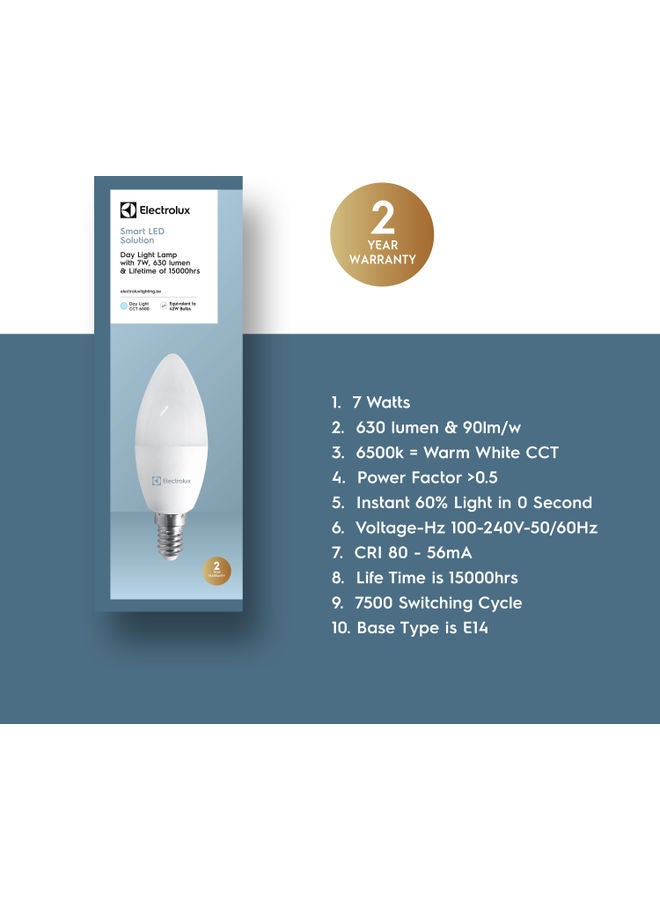 الكترولوكس لمبات قياسية بإضاءة LED بقدرة 7 وات وقاعدة من نوع E14 أبيض 11سم  - Image 5