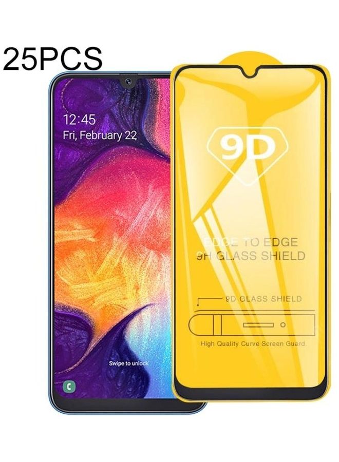 BGM 25-Piece 9D Full Screen Tempered Glass Film Set For Samsung Galaxy A8 (2018) Black/Clear - Image 1