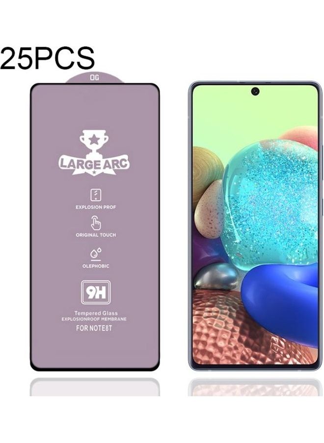 بي جي إم 25 قطعة من لاصقات حماية الشاشة مصنوعة من الزجاج المقوى عالي الوضوح وبمعدل صلابة 9H، ملائمة لهاتف سامسونج جالاكسي طراز A71 5G باللون: الشفاف/الأسود - Image 1