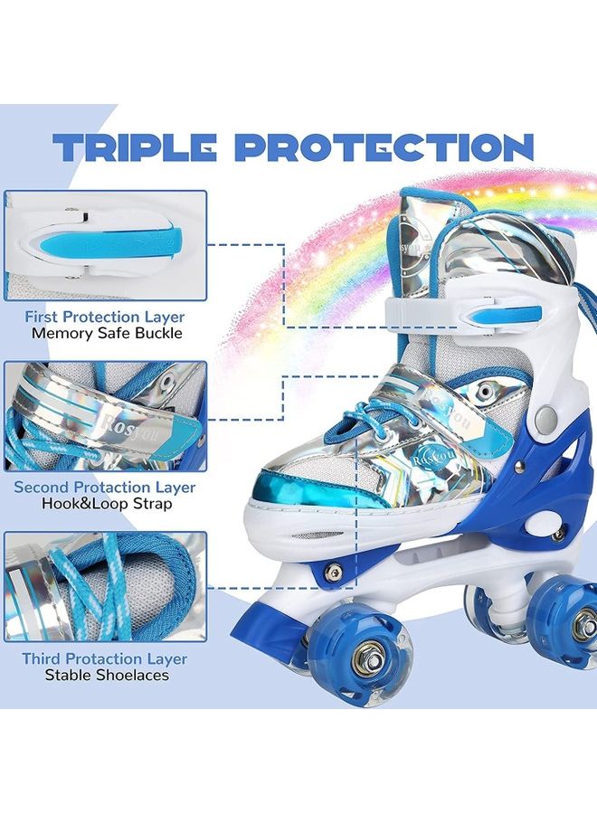 MissTiara 8-Wheels Illuminating Adjustable Roller Skates For Kids US 12J-2  - Image 3