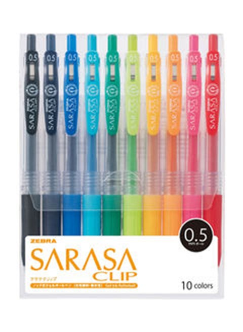 10-Piece Sarasa Clip Gel Ink Pen Set Multicolour