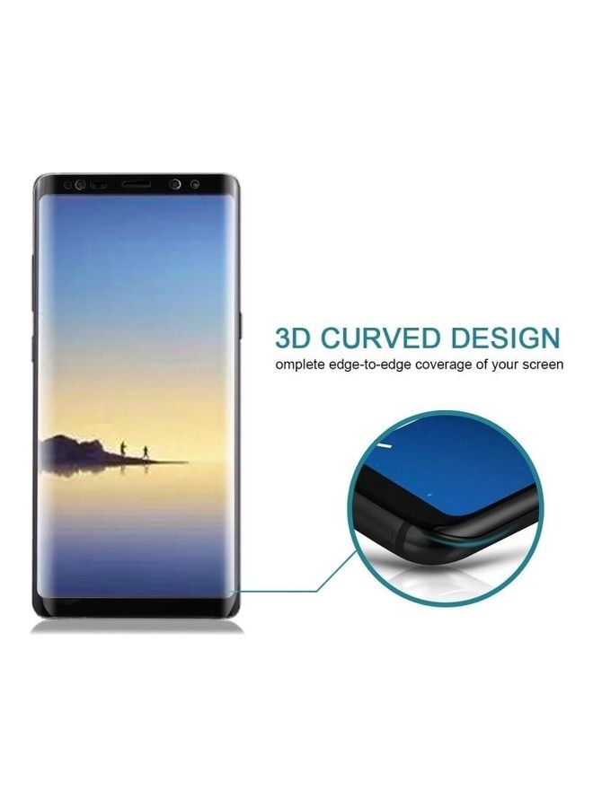 BGM Surface Hardness 3D Curved Silk-Full Tempered Glass Screen Protector For Samsung Galaxy Note 8 Clear/Black - Image 5