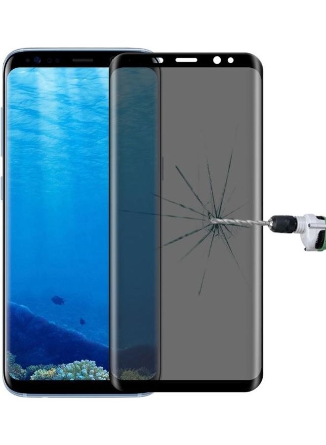 BGM Surface Hardness 3D Curved Privacy Anti-Glare Silk-Screen Full Screen Tempered Glass Protector For Samsung Galaxy S8 Plus G9550 Clear/Black - Image 1