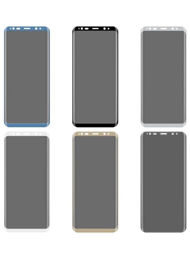 BGM Surface Hardness 3D Curved Privacy Anti-Glare Silk-Screen Full Screen Tempered Glass Protector For Samsung Galaxy S8 Plus G9550 Clear/Black - Image 5