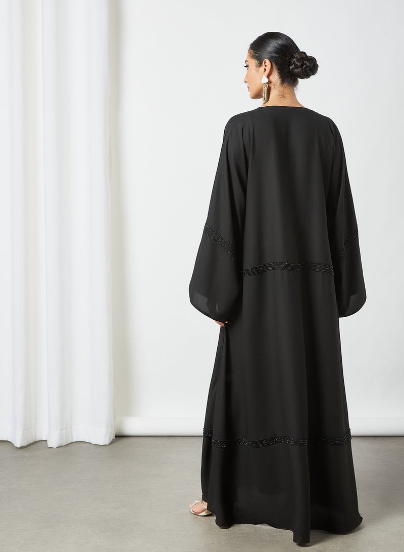 ROZA - Stone Embellished Abaya Black - Image 1