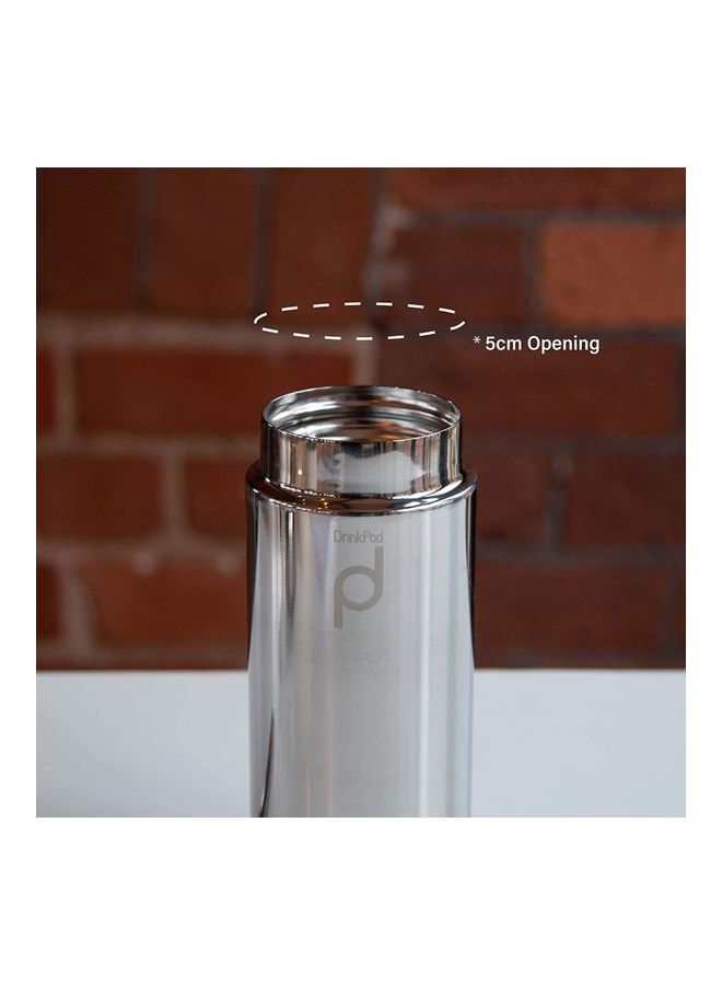 GRUNWERG Drinkpod Vacuum Insulated Capsule Flask Silver - Image 4