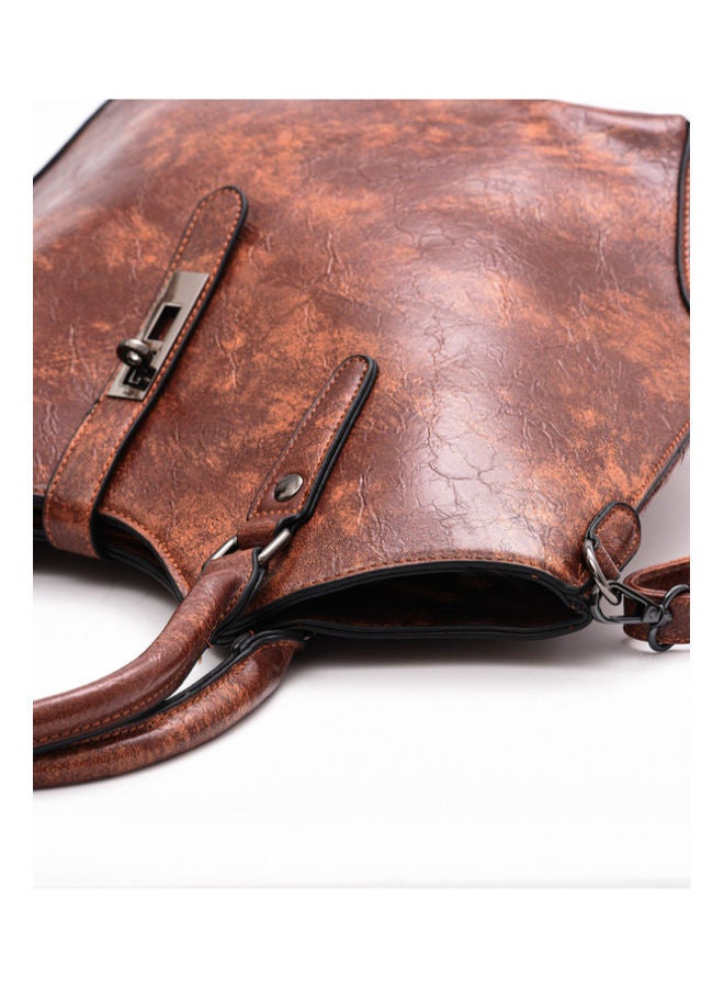 Glamz - Top Handle Detailed Tote Brown - Image 1