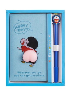 Crayon Shin-Chan Creative Cartoon Student Notepad Pen Set Blue