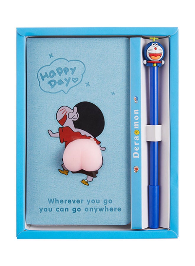 Arabest - Crayon Shin-Chan Creative Cartoon Student Notepad Pen Set Blue - Image 1