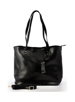 Textured Top Handle Satchel Black