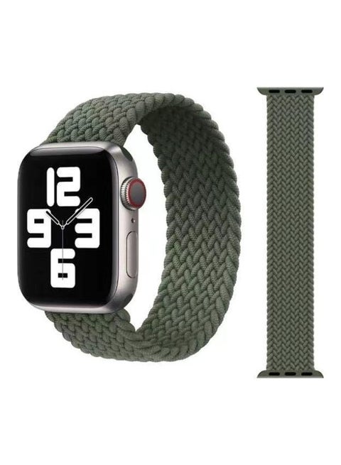 Braided Solo Loop Stretchy Strap Compatible with Apple Watch Band SE 42/44mm iWatch Series 7/6/5/4/3/2/1 Green