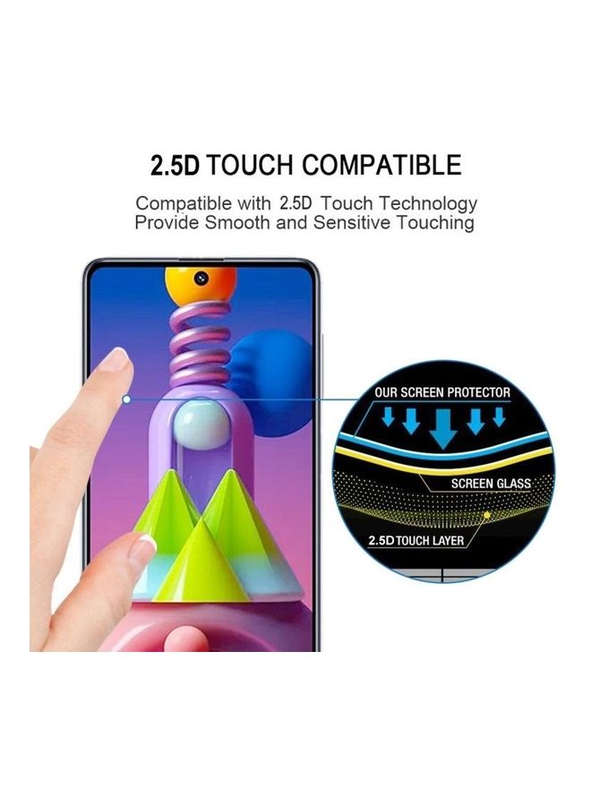 BGM Pack Of 25 Tempered Glass Full Screen Protectors For Samsung Galaxy M51 Clear/Black - Image 5