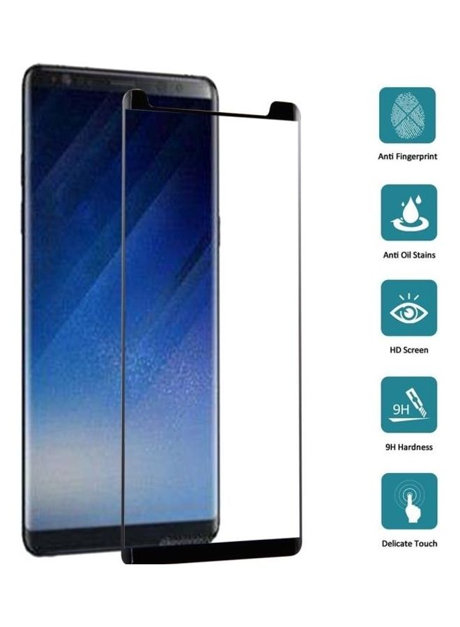 BGM 3D Curved Tempered Glass Screen Protector For Samsung Galaxy Note 8 Clear/Black - Image 3