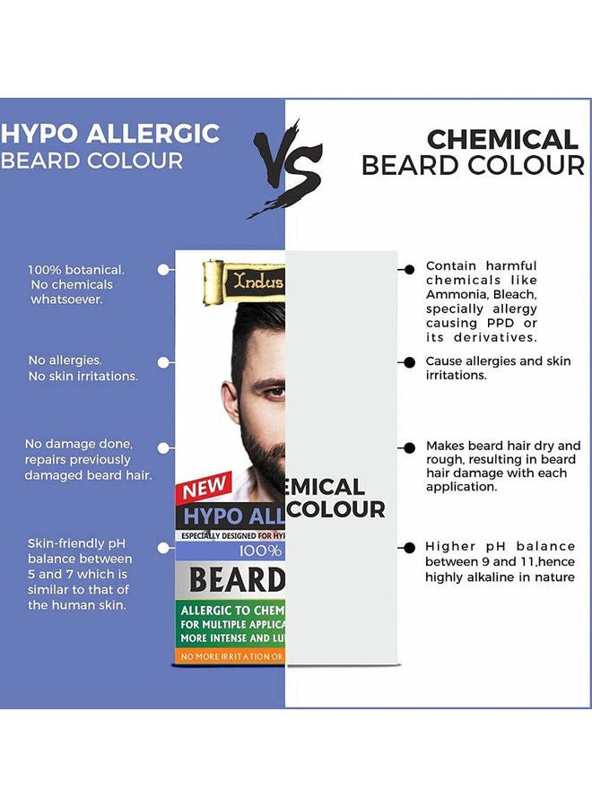Indus Valley 100% Botanical Hypo Allergic Aqua Beard Colour Dark Brown 200grams  - Image 2