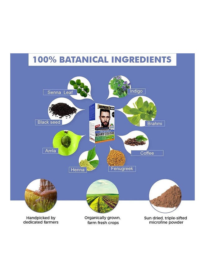 Indus Valley 100% Botanical Hypo Allergic Aqua Beard Colour Dark Brown 200grams  - Image 4
