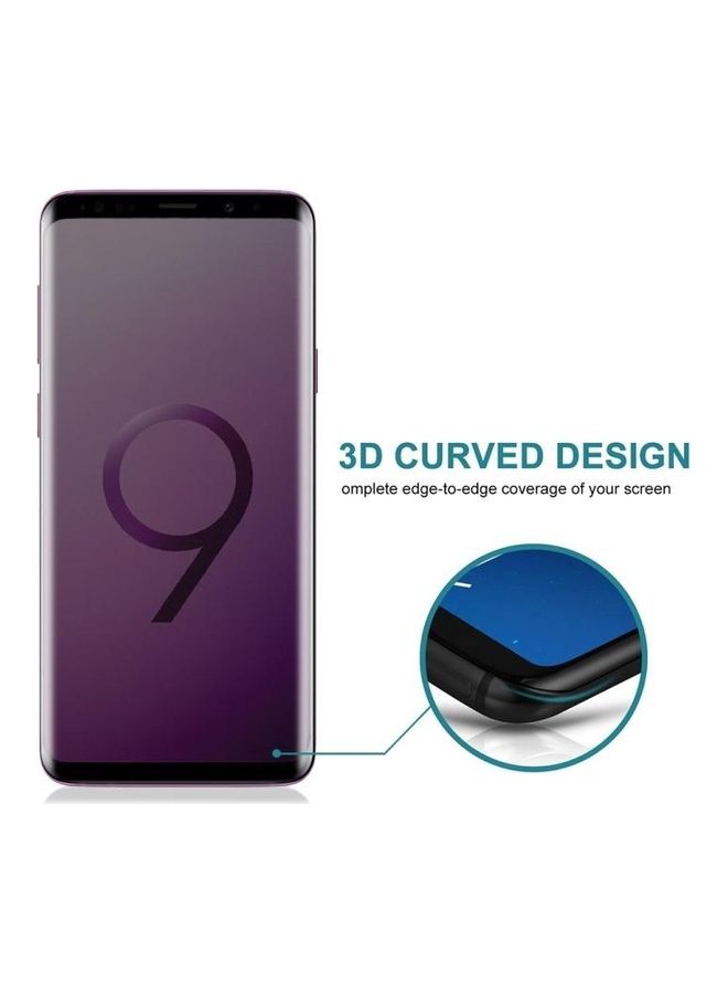 بي جي إم لاصقة حماية للشاشة من الزجاج المقوى بتغطية كاملة مضادة للتجسس والأشعة فوق البنفسجية لهاتف سامسونج جالاكسي S9+ شفاف/أسود - Image 4