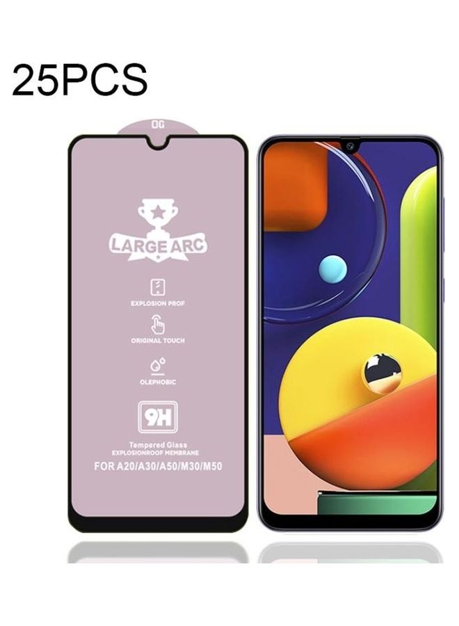 بي جي إم مجموعة لاصقات حماية للشاشة عالية الوضوح من الزجاج المقوى بدرجة صلابة 9H لهاتف سامسونج جالاكسي A50S من 25 قطعة شفاف - Image 1