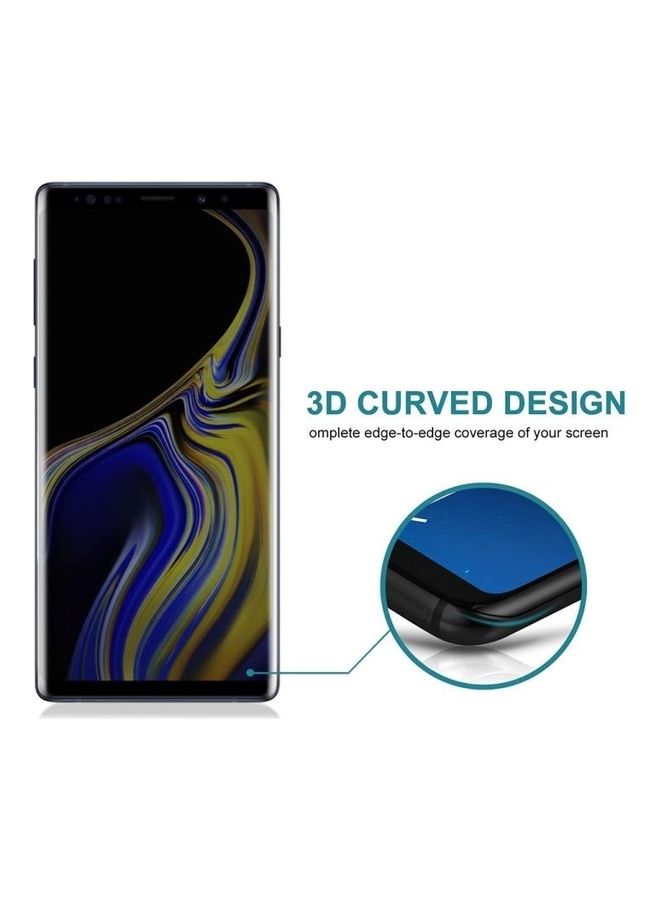 بي جي إم لاصقة حماية للشاشة من الزجاج المقوى بتغطية كاملة مضادة للتجسس والأشعة فوق البنفسجية لهاتف سامسونج جالاكسي نوت 9 لون شفاف/أسود - Image 4