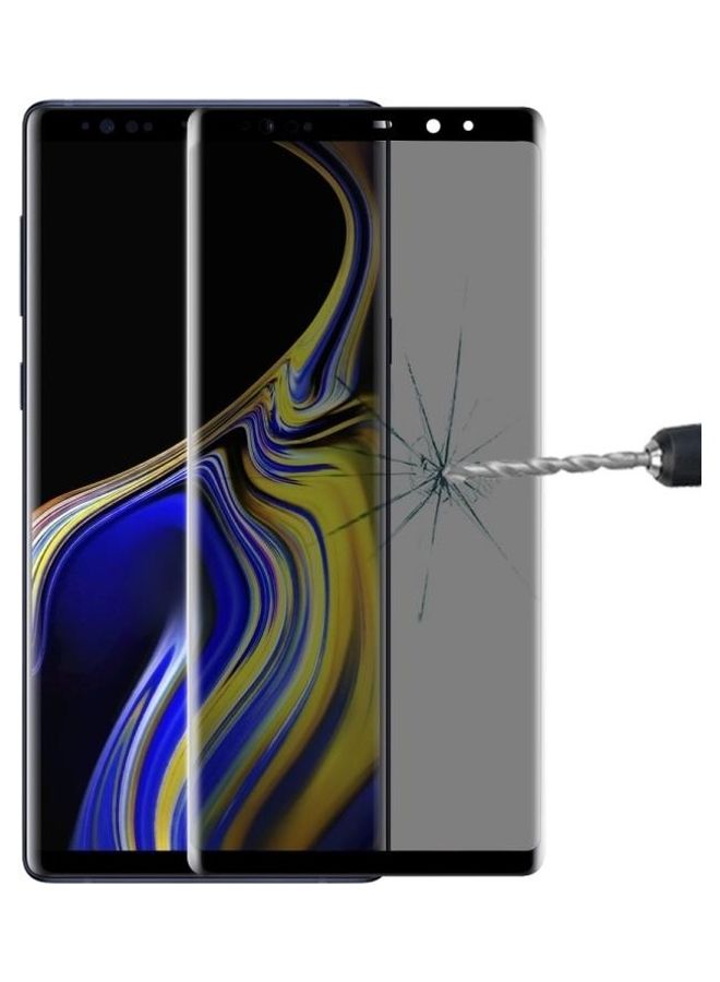 بي جي إم لاصقة حماية للشاشة من الزجاج المقوى بتغطية كاملة مضادة للتجسس والأشعة فوق البنفسجية لهاتف سامسونج جالاكسي نوت 9 لون شفاف/أسود - Image 2
