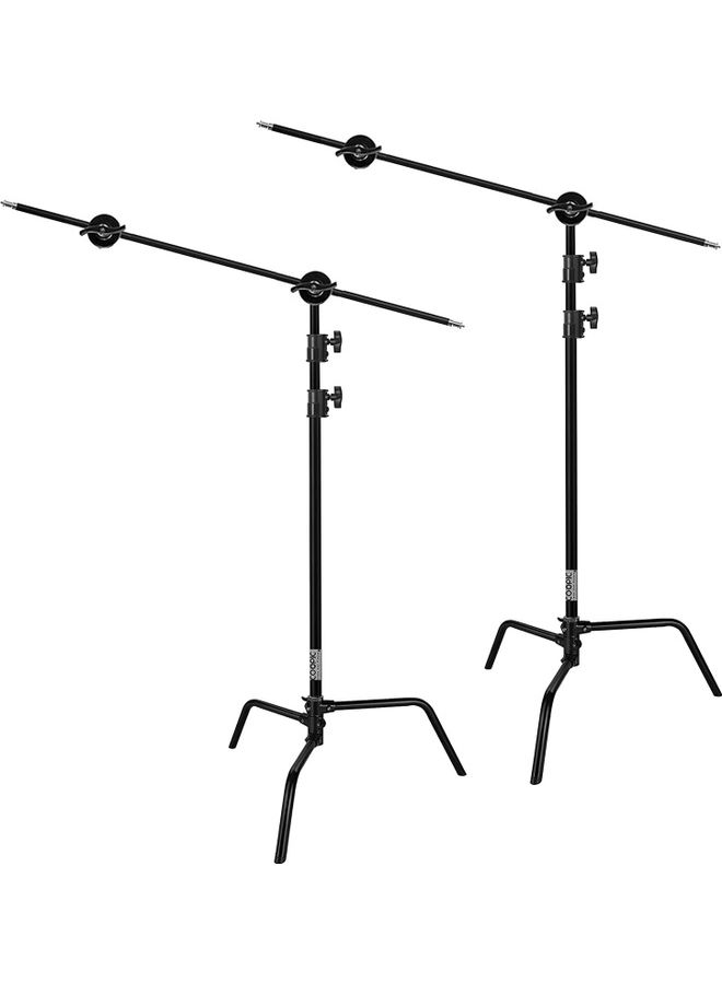 Coopic 2-Piece Adjustable C-stand Heavy Duty 10 Feet 3 Meter Black - Image 1