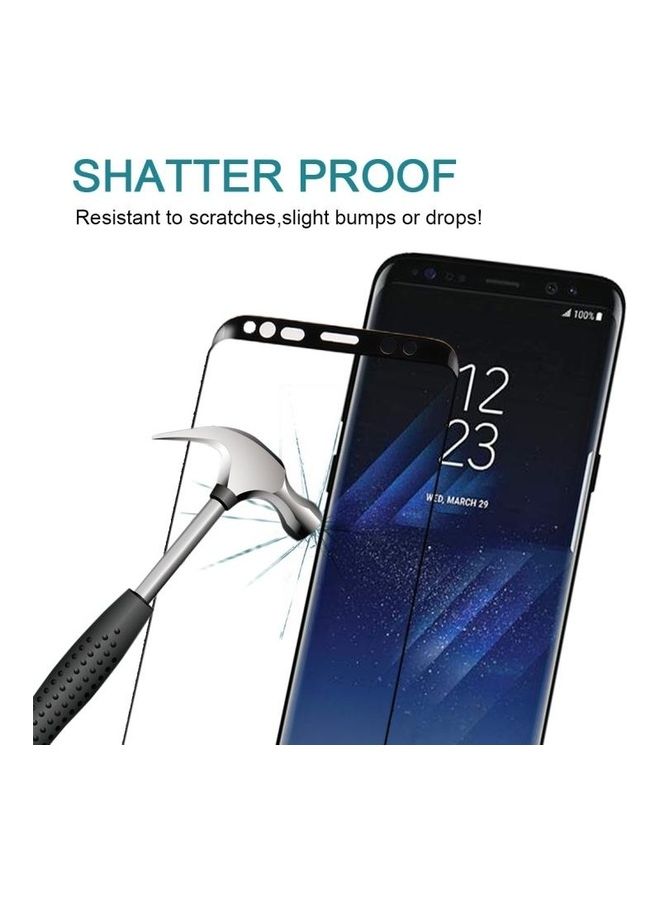 BGM 9H Surface Hardness 3D Curved Full Adhesive Silk Tempered Glass Screen Protector For Samsung Galaxy S8+/G955 Clear/Black - Image 3