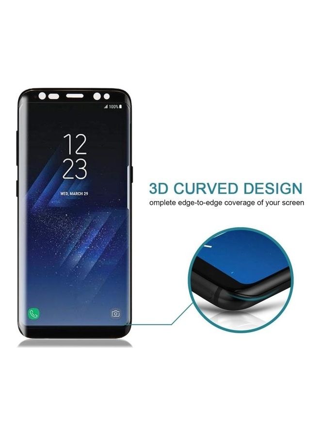 BGM 9H Surface Hardness 3D Curved Full Adhesive Silk Tempered Glass Screen Protector For Samsung Galaxy S8+/G955 Clear/Black - Image 4