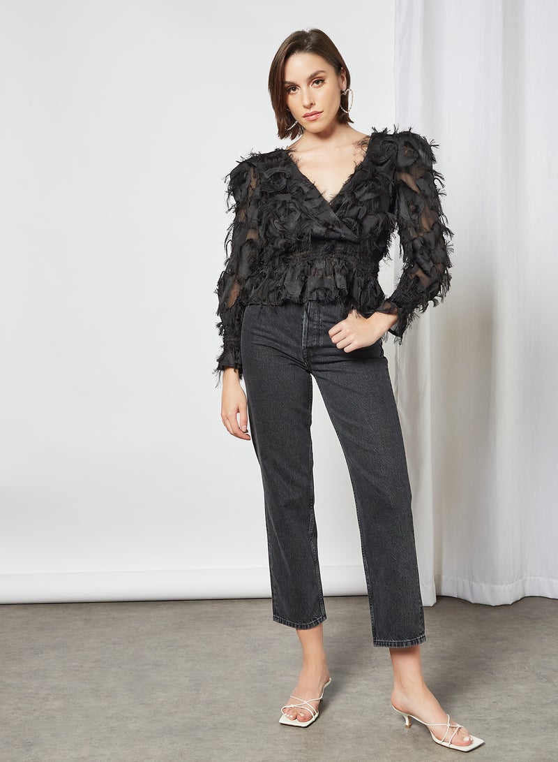 SELECTED FEMME - High Waist Crop Jeans Black - Image 1