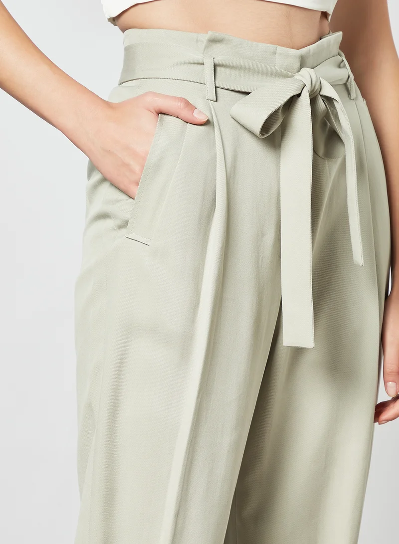 Ted Baker Paperbag Waist Trousers Green