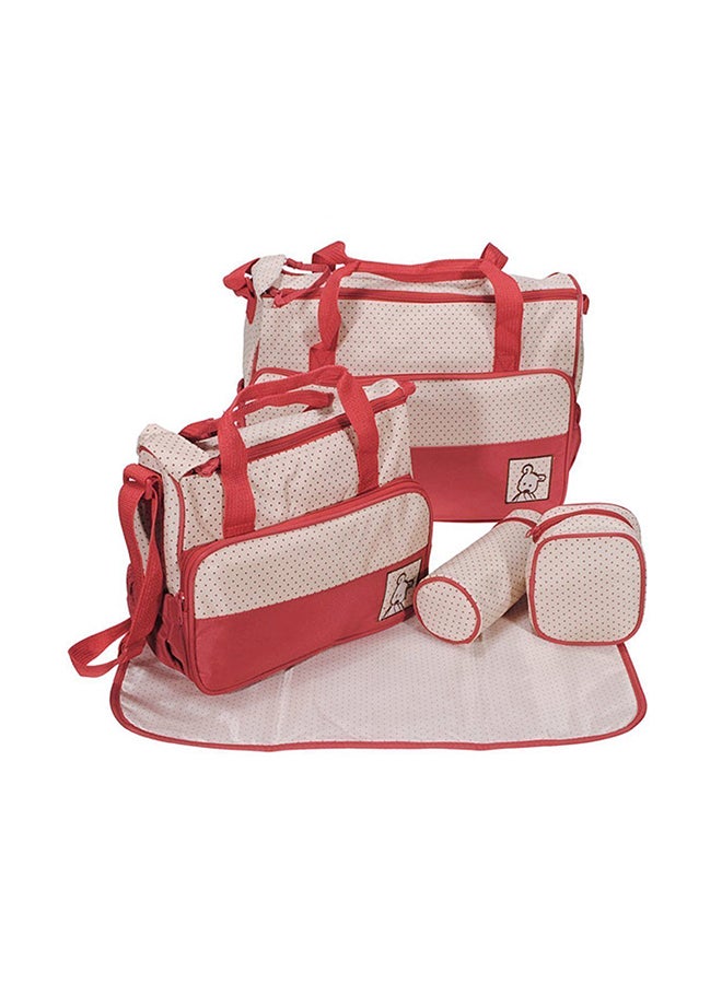 Baby Station 5Pcs Set Baby Diaper Bag (Red) - Image 2