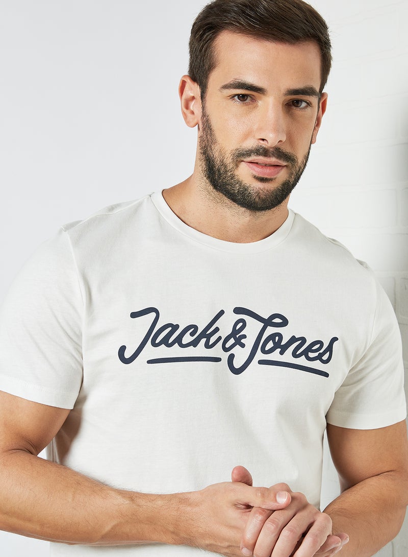 JACK & JONES - Logo T-Shirt (Pack of 3) Navy/White/Brown - Image 1