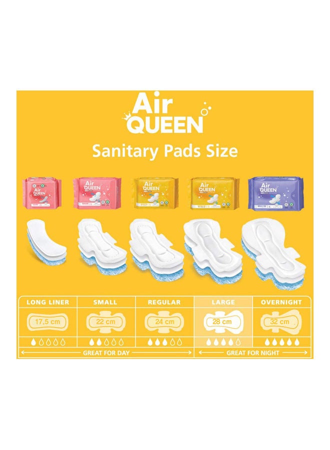Air QUEEN Nano Sanitary Pads With Wings, (Regular 4 Pack/20 Total) White 200grams  - Image 3