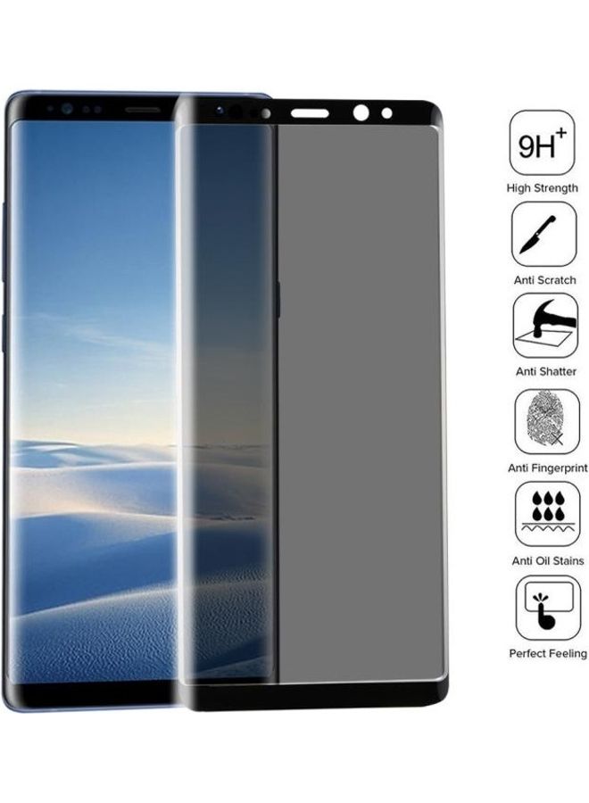 بي جي إم لاصقة حماية للشاشة بالكامل من الزجاج المقوى بتصميم ثلاثي الأبعاد منحن ومضاد للتوهج بدرجة صلابة 9H مثالية لهاتف سامسونج جالاكسي نوت 8 شفاف - Image 1