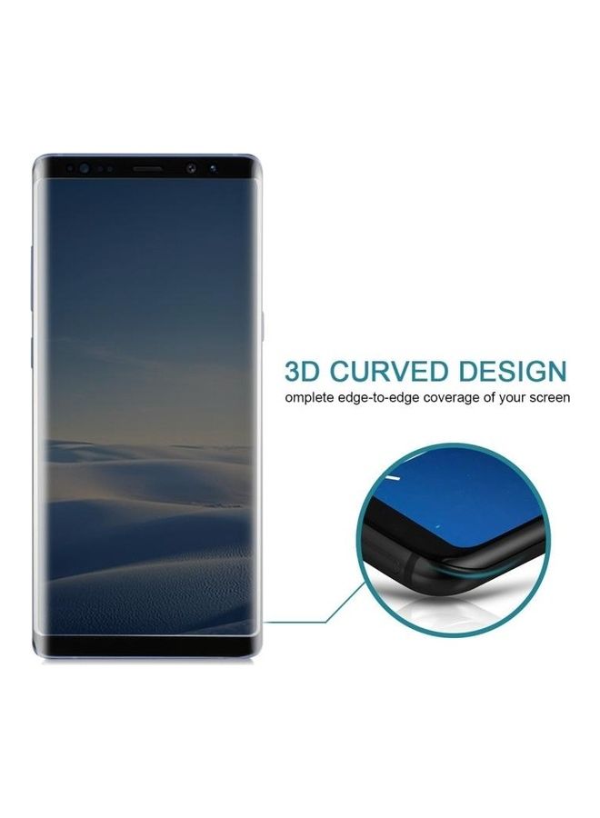 بي جي إم لاصقة حماية للشاشة بالكامل من الزجاج المقوى بتصميم ثلاثي الأبعاد منحن ومضاد للتوهج بدرجة صلابة 9H مثالية لهاتف سامسونج جالاكسي نوت 8 شفاف - Image 3