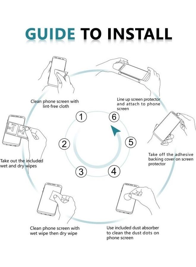 بي جي إم لاصقة حماية للشاشة بالكامل من الزجاج المقوى بتصميم ثلاثي الأبعاد منحن ومضاد للتوهج بدرجة صلابة 9H مثالية لهاتف سامسونج جالاكسي نوت 8 شفاف - Image 5
