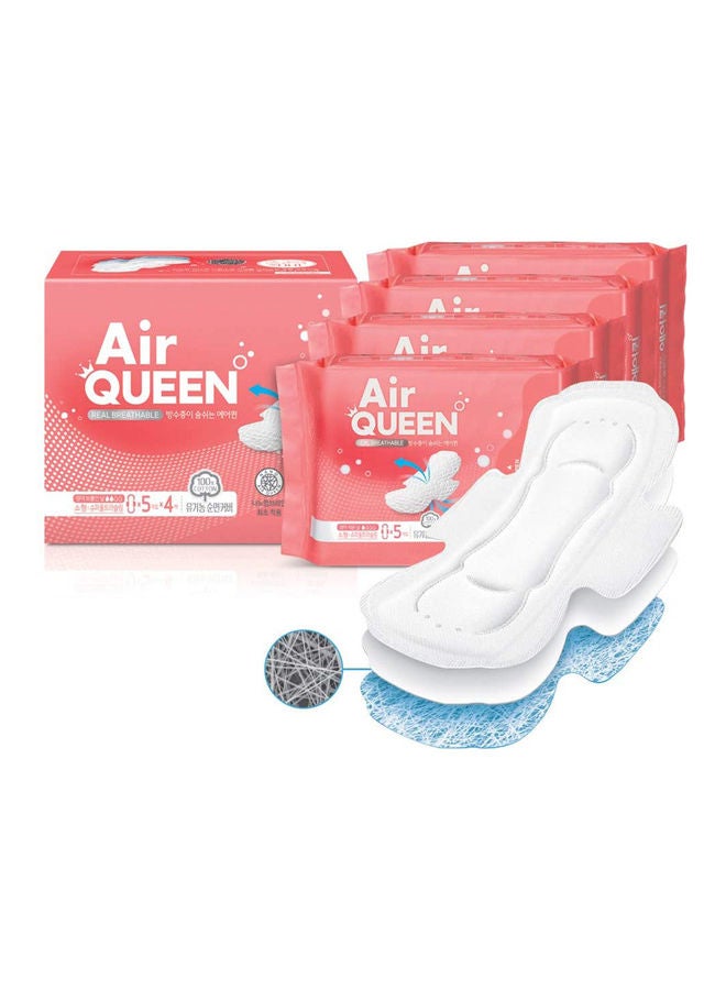 Air QUEEN Nano Sanitary Pads With Wings, (Small 4 Pack/20 Total) White 200grams  - Image 1