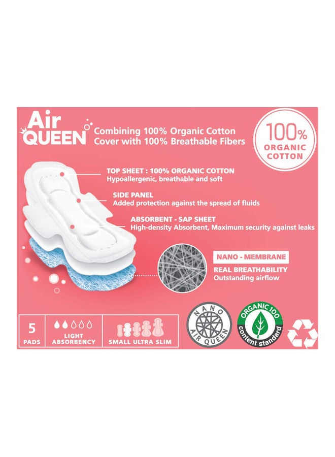 Air QUEEN Nano Sanitary Pads With Wings, (Small 4 Pack/20 Total) White 200grams  - Image 2