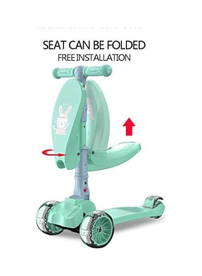 MissTiara 3 Wheels Kick Scooter With Removable And Adjustable Seat Green 28x78x58cm - Image 2