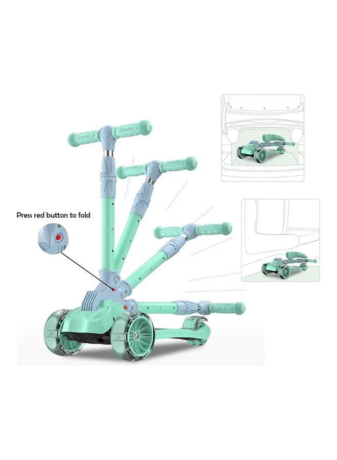 MissTiara 3 Wheels Kick Scooter With Removable And Adjustable Seat Green 28x78x58cm - Image 3