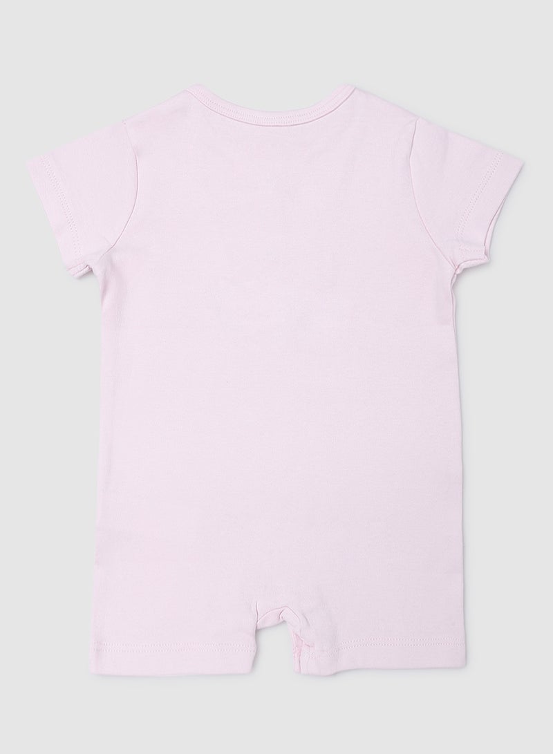 Zarafa - Round Neck Plain Onesies Pink - Image 1