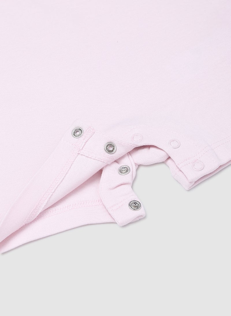 Zarafa - Round Neck Plain Onesies Pink - Image 1
