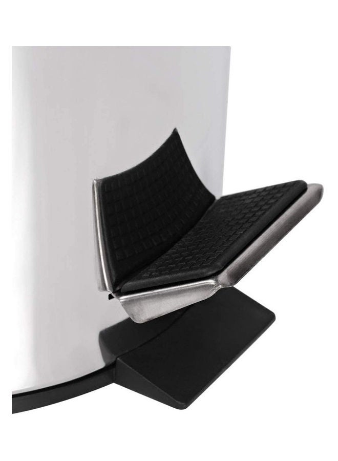 MoonLight Round Soft-Close Trash With Lid And Bucket Foot Pedal Dustbin Silver 39x29cm - Image 3