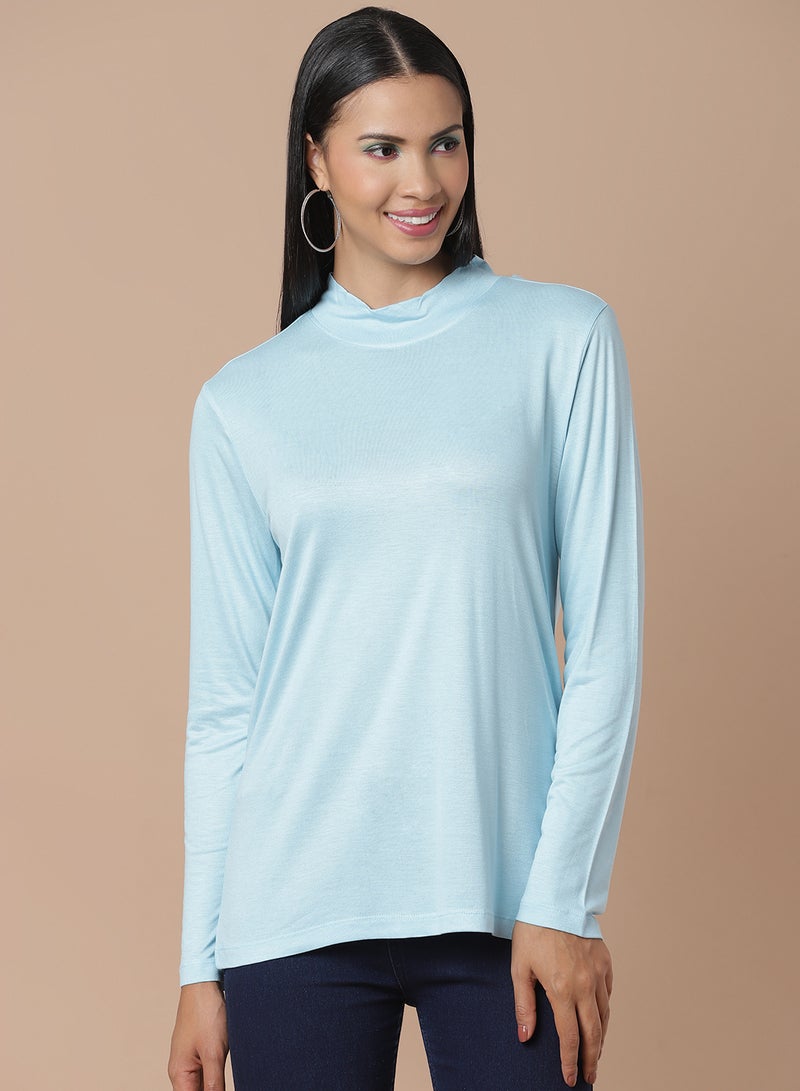 DRIP - Long Sleeve Crew Neck T-Shirt Aqua - Image 1