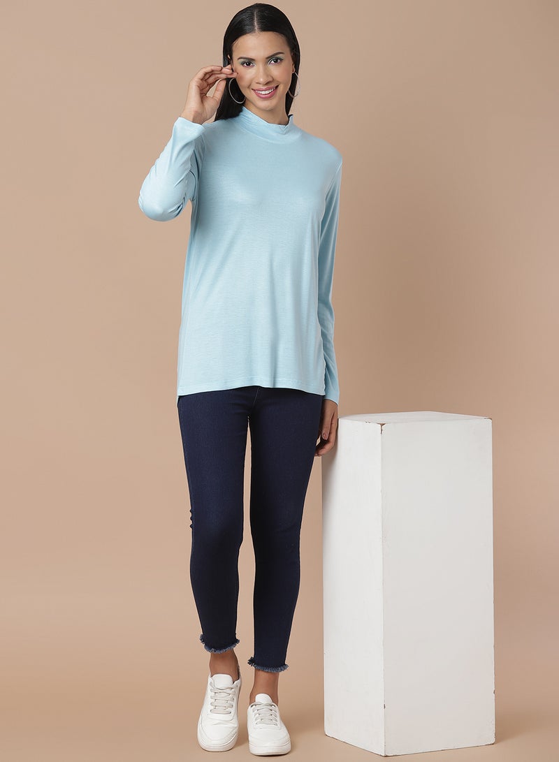 DRIP - Long Sleeve Crew Neck T-Shirt Aqua - Image 1