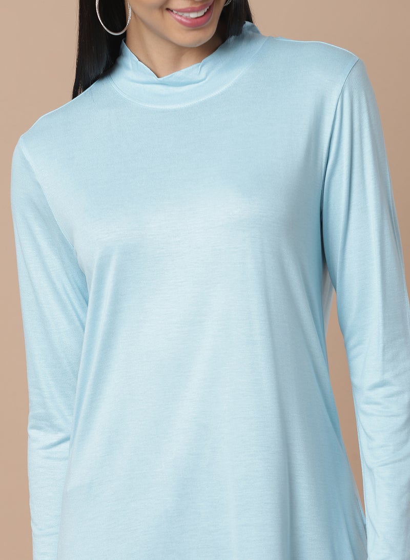DRIP - Long Sleeve Crew Neck T-Shirt Aqua - Image 1