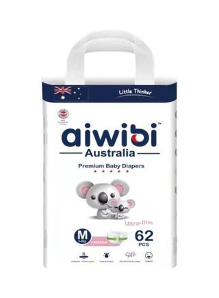 62-Piece Ultra Thin Premium Baby Diaper, Size M - v1632199416/N50971145A_1