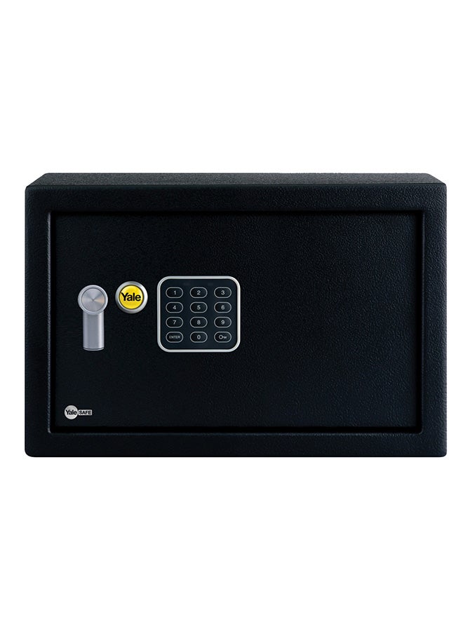 Yale - Secure Designed Battery Powered Value Safe With Digital Pin Keypad And Override Keys Black 20x31x20cm - Image 1