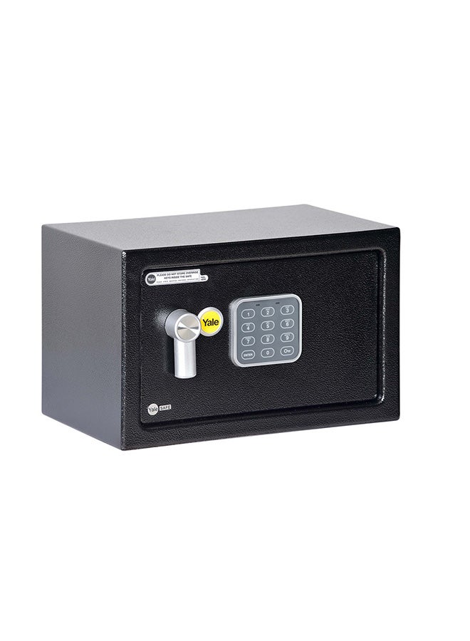 Yale - Secure Designed Battery Powered Value Safe With Digital Pin Keypad And Override Keys Black 20x31x20cm - Image 1